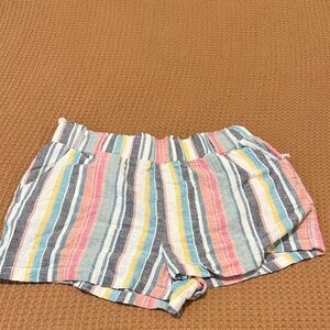 Colorful Striped High Waist Women's Shorts